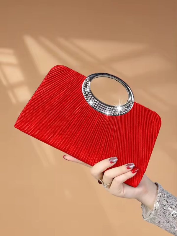Simple And Elegant Glitter Crystal Design Handbag - Image 8