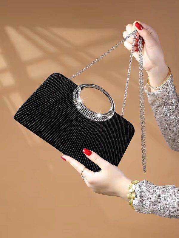 Simple And Elegant Glitter Crystal Design Handbag - Image 3