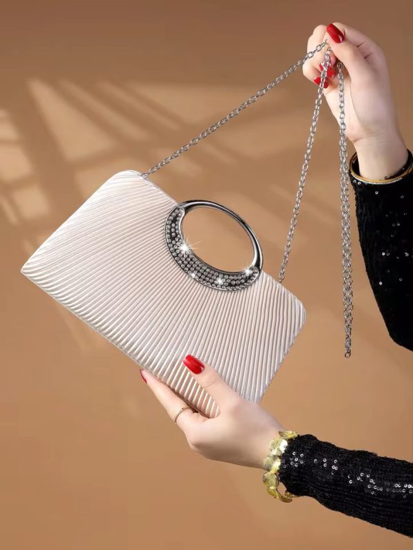 Simple And Elegant Glitter Crystal Design Handbag - Image 7