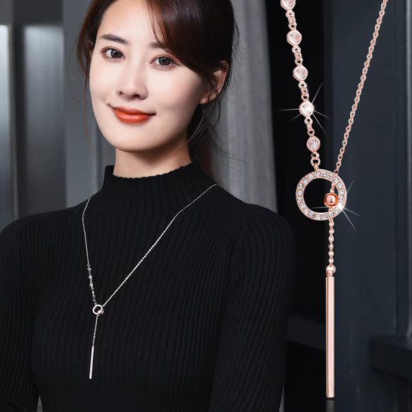 Simple Sweater Chain Ring Decoration Long Necklace