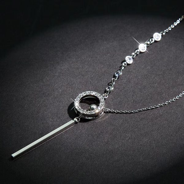 Simple Sweater Chain Ring Decoration Long Necklace - Image 3