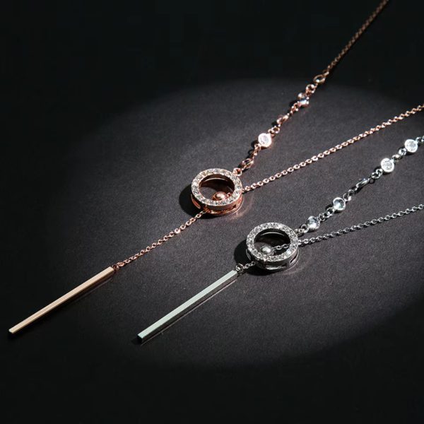 Simple Sweater Chain Ring Decoration Long Necklace - Image 5