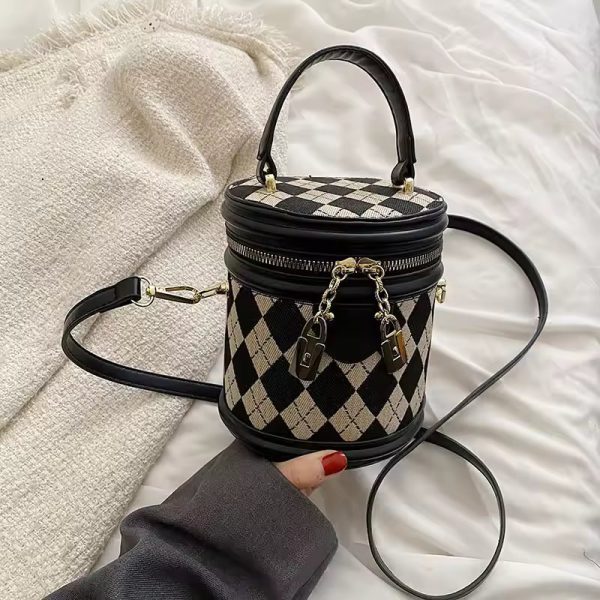 Small Bucket Designer Zipper Luxury Shoulder Bag - Image 2