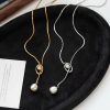 Stainless Steel Pull-out Adjustable Chain Baroque Pearl Pendant Fashion Long Necklace - Image 2