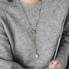 Stainless Steel Pull-out Adjustable Chain Baroque Pearl Pendant Fashion Long Necklace - Image 5