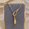 Unique Design Irregular Waterdrop Pendant Stainless Steel Necklaces - Image 7