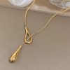 Unique Design Irregular Waterdrop Pendant Stainless Steel Necklaces - Image 3