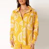 Vintage Print Turn Down Collar Long Sleeve Button Shirt And Drawstring Shorts Two Piece Set - Image 9