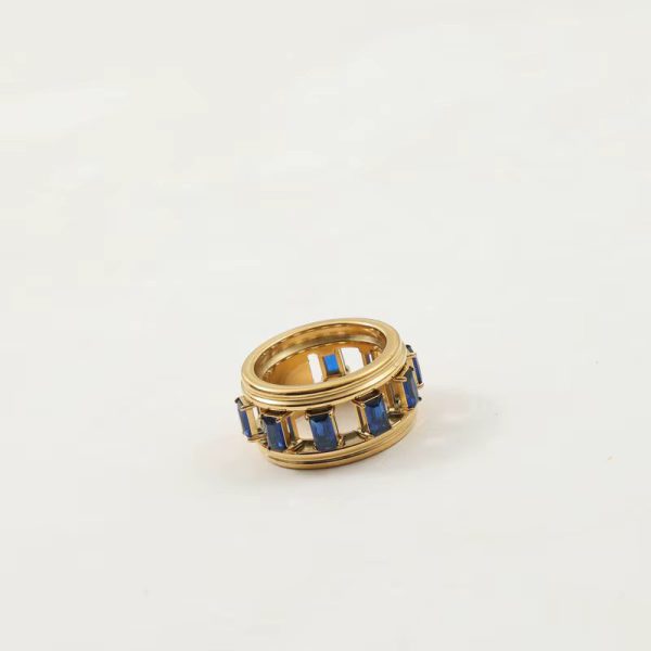Zircon Hollow Fashion Stainless Steel Ring - Image 2