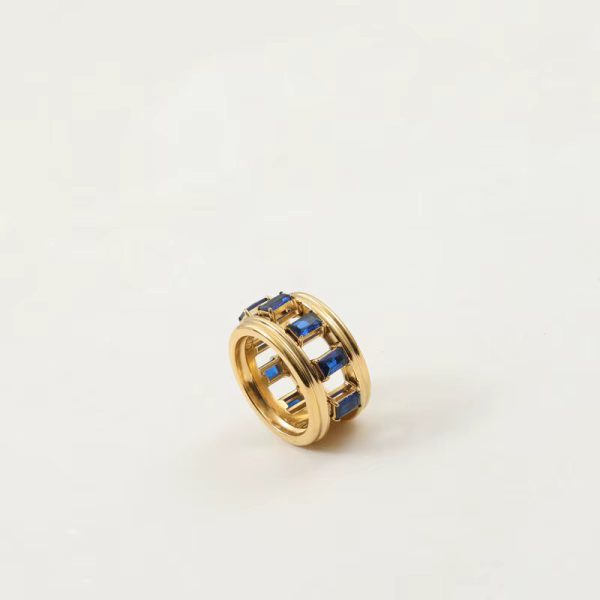 Zircon Hollow Fashion Stainless Steel Ring - Image 7