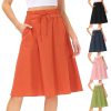 Casual Drawstring Ruffled High Waist Lace Up Fashion Pockets A-Line Pleated Skirt - Image 2