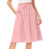 Casual Drawstring Ruffled High Waist Lace Up Fashion Pockets A-Line Pleated Skirt - Image 6