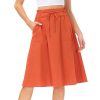 Casual Drawstring Ruffled High Waist Lace Up Fashion Pockets A-Line Pleated Skirt - Image 7