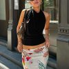 Casual Ruched Peach Hip Fashion Stretch Streetwear Print Skirts - Image 9