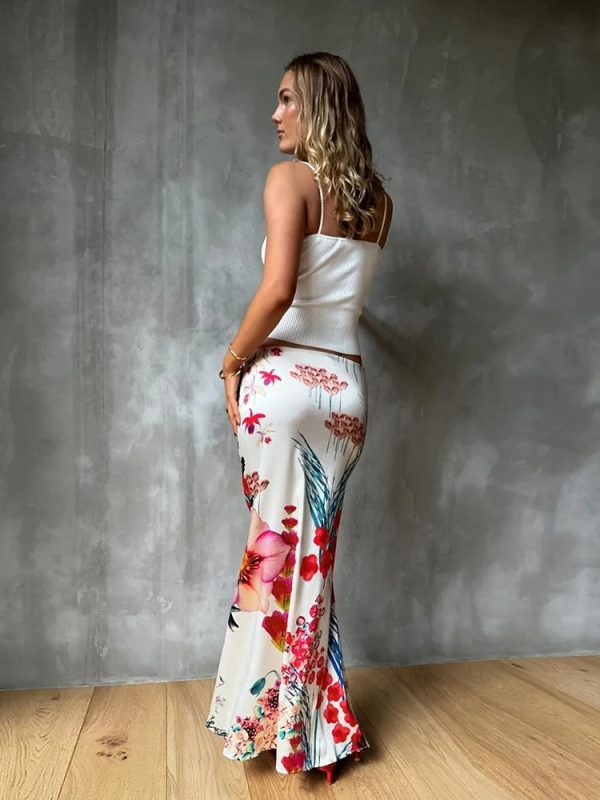 Casual Ruched Peach Hip Fashion Stretch Streetwear Print Skirts - Image 4
