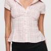 Casual Short Sleeve Plaid Button Down Shirt - Image 10