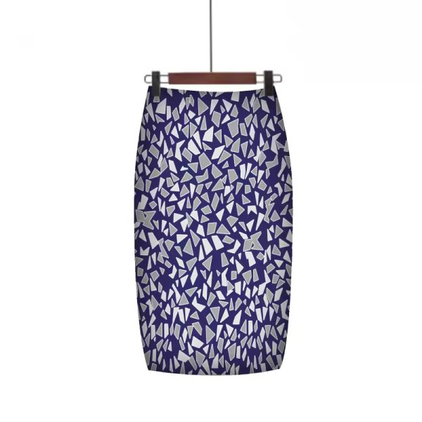 Classic Print High Waist Slim Pencil Midi Skirt with Modern Fit