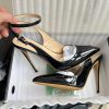 Cross Lace-up Fashion Leather Stiletto Pointed Toe Straps Thin Heel Pumps - Image 2