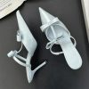 Elegant Butterfly-Knot Fashion Patent Leather Pointed Toe Thin High Heels Slippers - Image 11