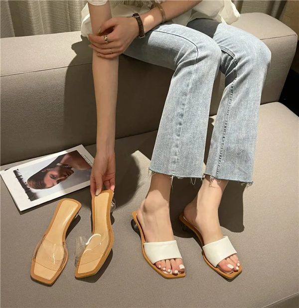 Elegant Crystal Round Ball Peep Toe Heels Sandal