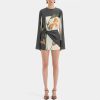 Elegant Floral Patchwork Causal O-neck Long Sleeve Vintage Mini Dress - Image 3