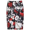 Elegant Flower Print  High Waist Slim Midi Pencil Skirt