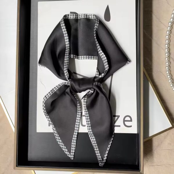 Elegant Foulard Style Ribbon Scarf for Hair Neck and Handbags