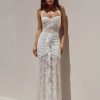 Elegant Halter Neck Lace Fashion High-Slit Maxi Dress - Image 7