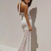 Elegant Halter Neck Lace Fashion High-Slit Maxi Dress - Image 8
