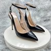 Elegant Leather Stiletto Pointed Toe Straps Cross Lace-up Thin Heel Pumps - Image 5