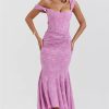Elegant Off-shoulder Backless Sleeveless Fashion Strapless Ruched Bodycon Dress - Image 9