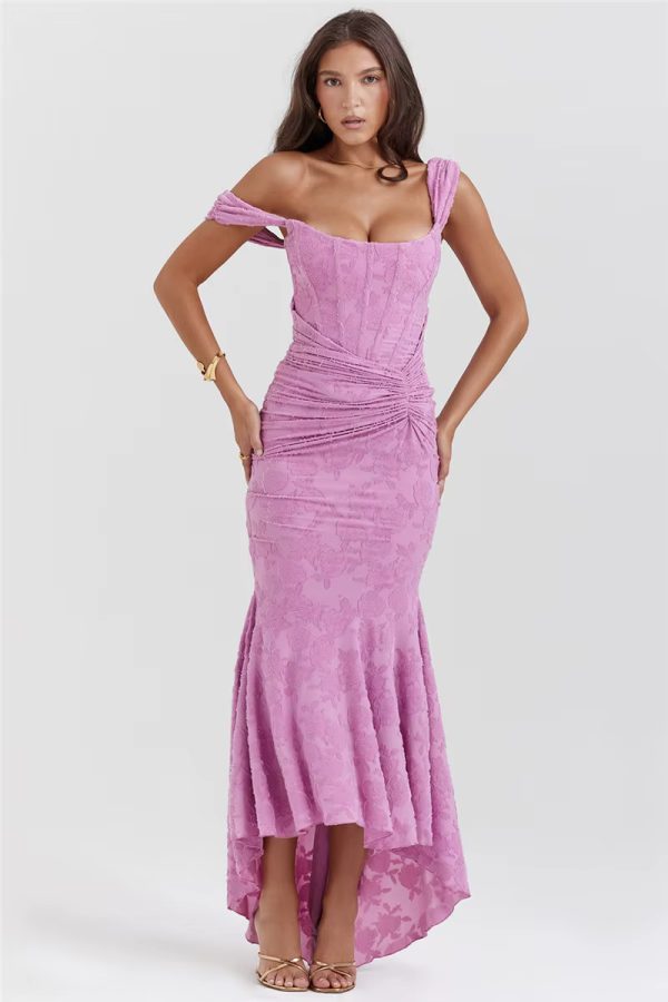 Elegant Off-shoulder Backless Sleeveless Fashion Strapless Ruched Bodycon Dress - Image 9