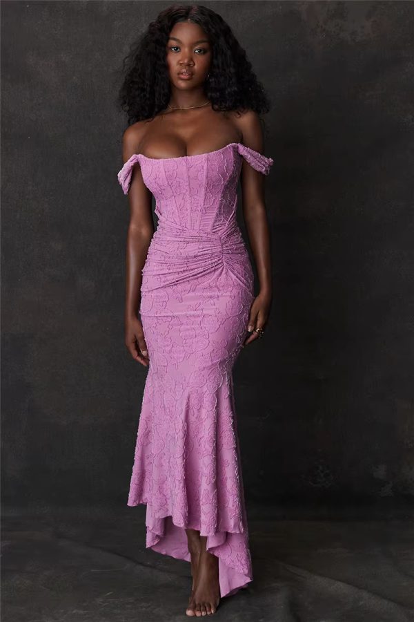 Elegant Off-shoulder Backless Sleeveless Fashion Strapless Ruched Bodycon Dress - Image 10