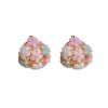 Elegant Pearl Flower Basket Fashionable Petal Flower Earrings - Image 3