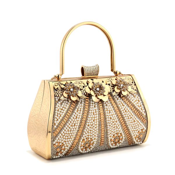 Elegant Rhinestones Beading Fashion Pearl Diamonds Glitter Clutch Bags - Image 2