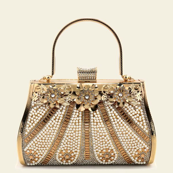 Elegant Rhinestones Beading Fashion Pearl Diamonds Glitter Clutch Bags
