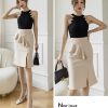 Elegant Ruffles Oversized High Wiast Pencil Korean Bodycon Midi Skirt - Image 2