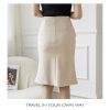 Elegant Ruffles Oversized High Wiast Pencil Korean Bodycon Midi Skirt - Image 15