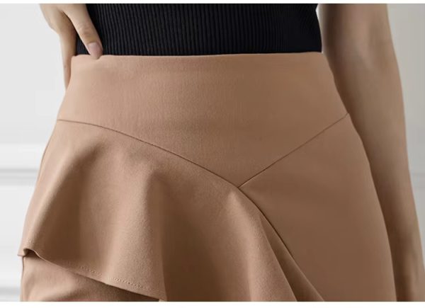 Elegant Ruffles Oversized High Wiast Pencil Korean Bodycon Midi Skirt - Image 16