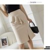 Elegant Ruffles Oversized High Wiast Pencil Korean Bodycon Midi Skirt - Image 17