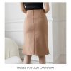 Elegant Ruffles Oversized High Wiast Pencil Korean Bodycon Midi Skirt - Image 4