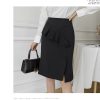 Elegant Ruffles Oversized High Wiast Pencil Korean Bodycon Midi Skirt - Image 7