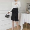 Elegant Ruffles Oversized High Wiast Pencil Korean Bodycon Midi Skirt