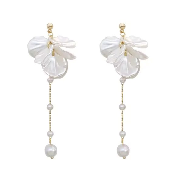 Elegant Temperament Simulated pearl Tassel 925 Silver Needle Earrings - Image 3