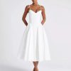 Elegant V-Neck Princess Waistline Long Slip Dress - Image 4