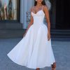 Elegant V-Neck Princess Waistline Long Slip Dress - Image 5