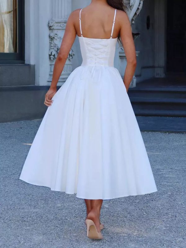 Elegant V-Neck Princess Waistline Long Slip Dress - Image 6