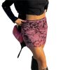 Elegant Sheer Tie-dye Print High Waist Mesh Bodycon Mini Skirt