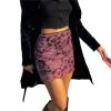 Elegant Sheer Tie-dye Print High Waist Mesh Bodycon Mini Skirt - Image 3
