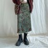 Floral Print Vintage Low Rise Straight  All-match Long Skirt - Image 2